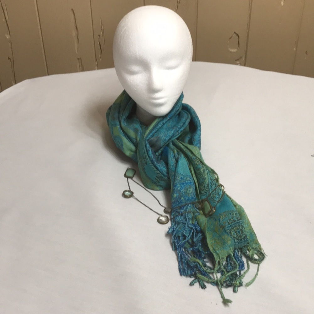 Paisley Scarf 79 inches long, includes necklace